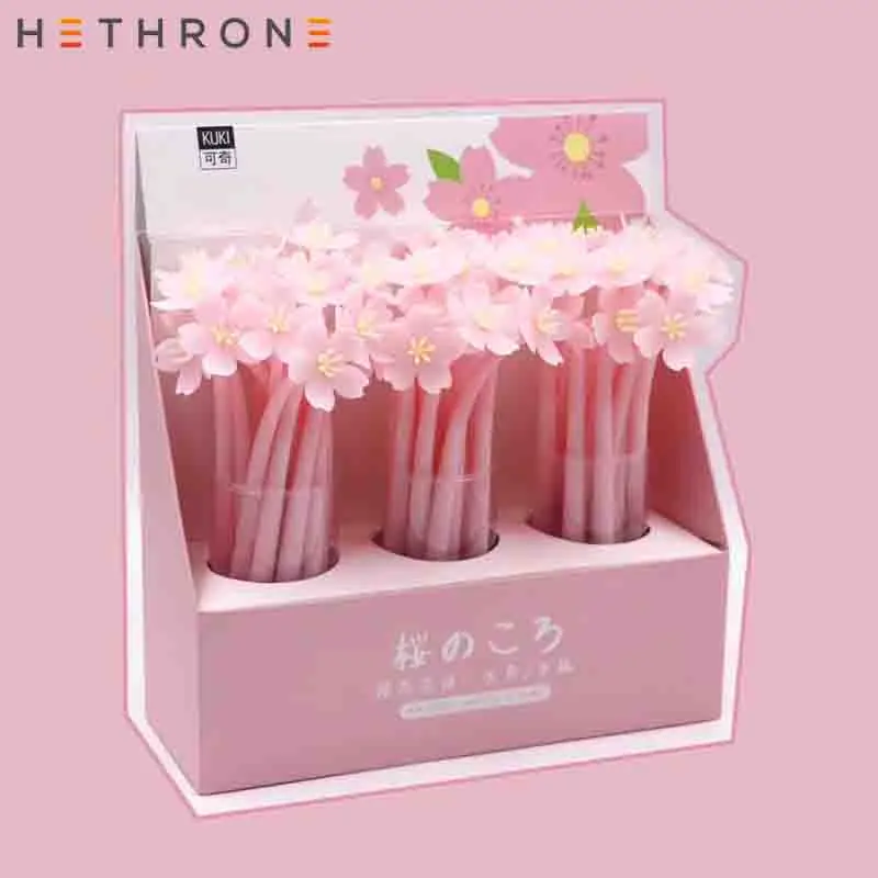 Hethrone 2 шт. Розовый вишня в цвету письменном виде гелевых ручек для школьные