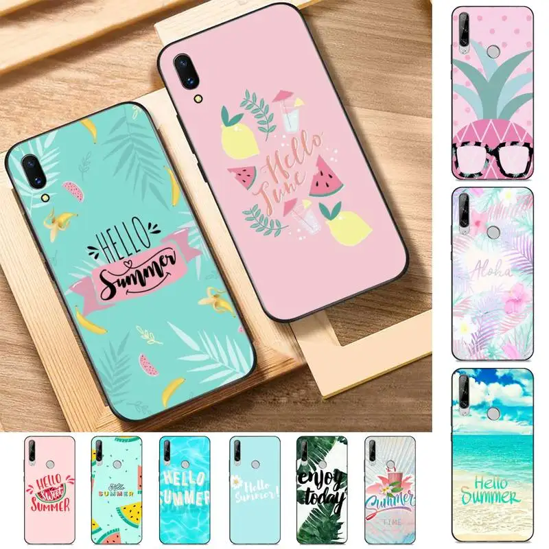 

Hello Cool Summer Beach Sea Phone Case for Huawei Y 6 9 7 5 8s prime 2019 2018 enjoy 7 plus