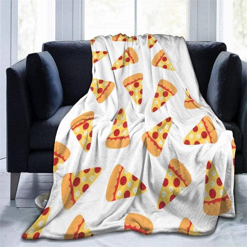 

Funny Pizza Navajo Cubre Camara Green Throw Blanket 3D Print On Demand Sherpa Super Comfortable For Sofa Thin Quilt