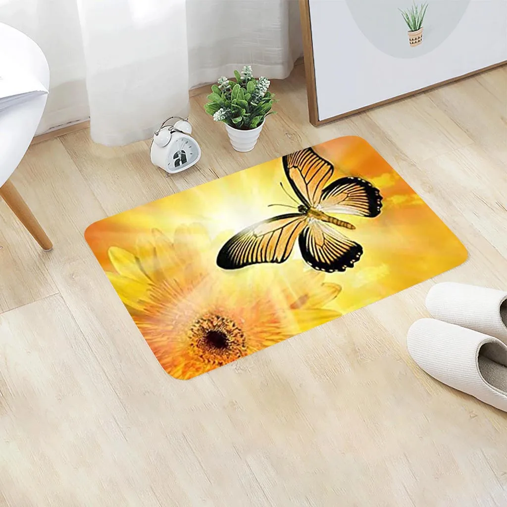 Коврик подсолнуха с 3D принтом Противоскользящий коврик для ванной комнаты
