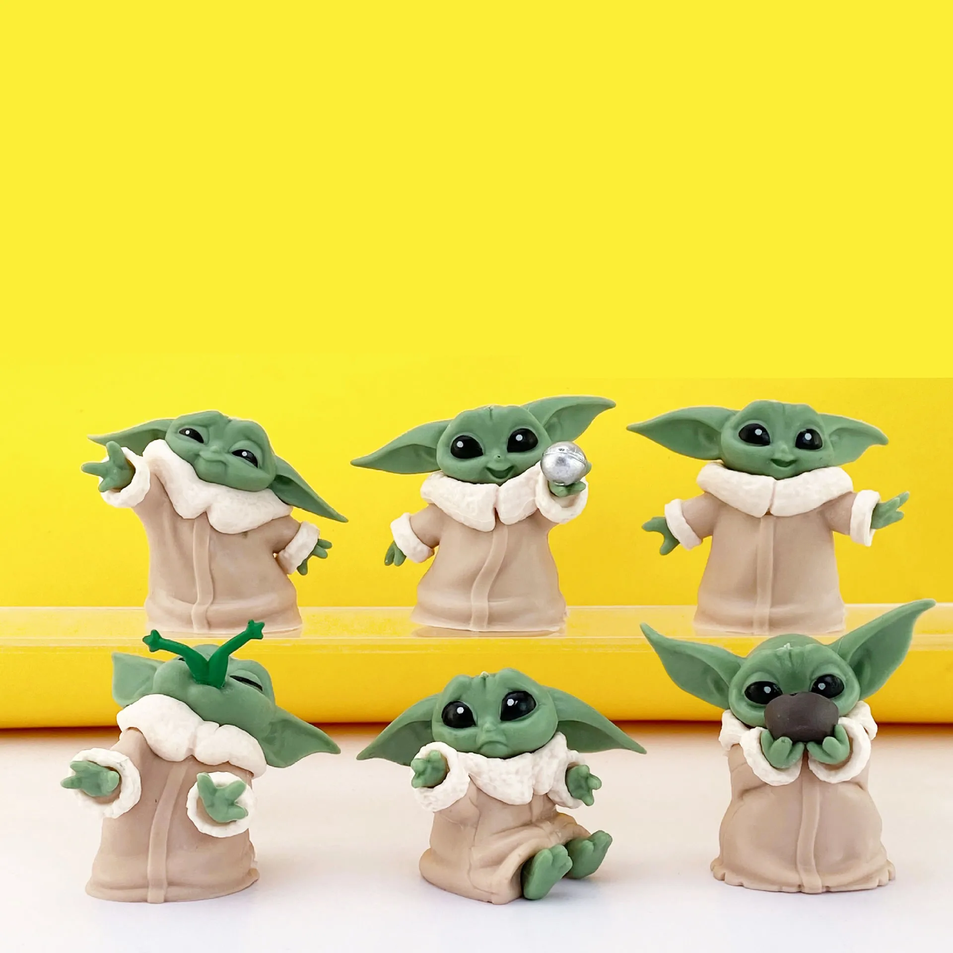 5 шт./компл. Disney Детские йода Фигурки 6 см модель украшения игрушка кавайная одежда