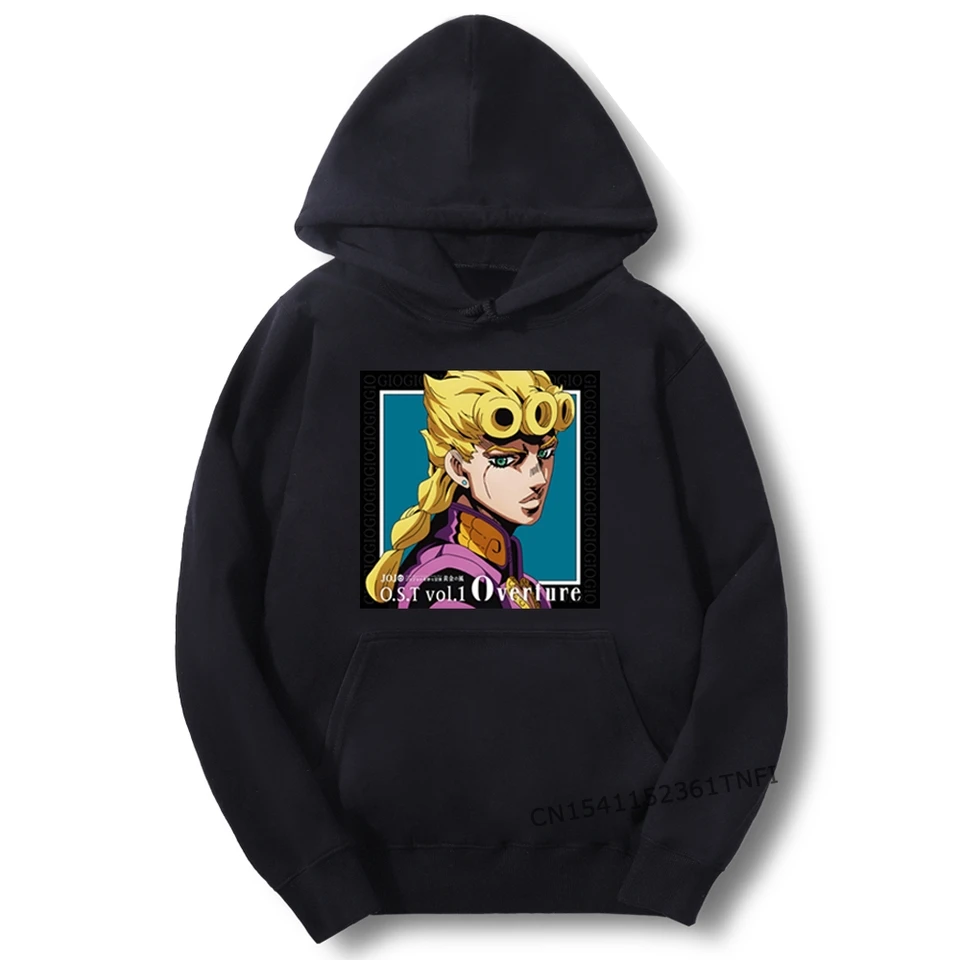 

Jojo Bizarre Adventure Anime Men Hoodie Streetwear Harajuku Golden Wind Sweatshirt Women Hooded Tops Giorno Giovanna Jump