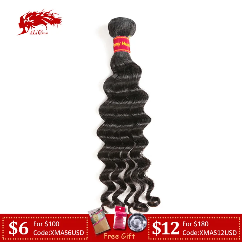Али queen hair бразильские волосы естественно волнистые пряди P/9A пряди человеческих волос для Волосы remy 1/3/4 шт. натуральный Цвет 1"-28" пряди для наращивания волос