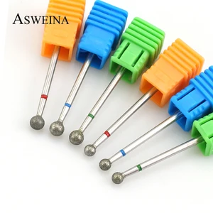 Imported 1Pc Diamond Nail Drill Ball Rotary Bit Eletric Milling Cutter Files 5.0mm Manicure Burr Cuticle Clea