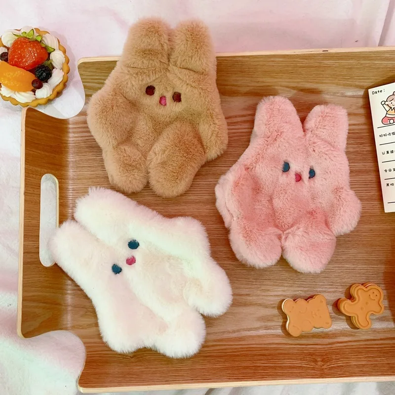 

Plush Rabbit Keychain Cartoon Coin Purse Soft Rabbit Girls Key Case Wallet Children Cute Keychain Headset Bag Coin Bag Girl Gift