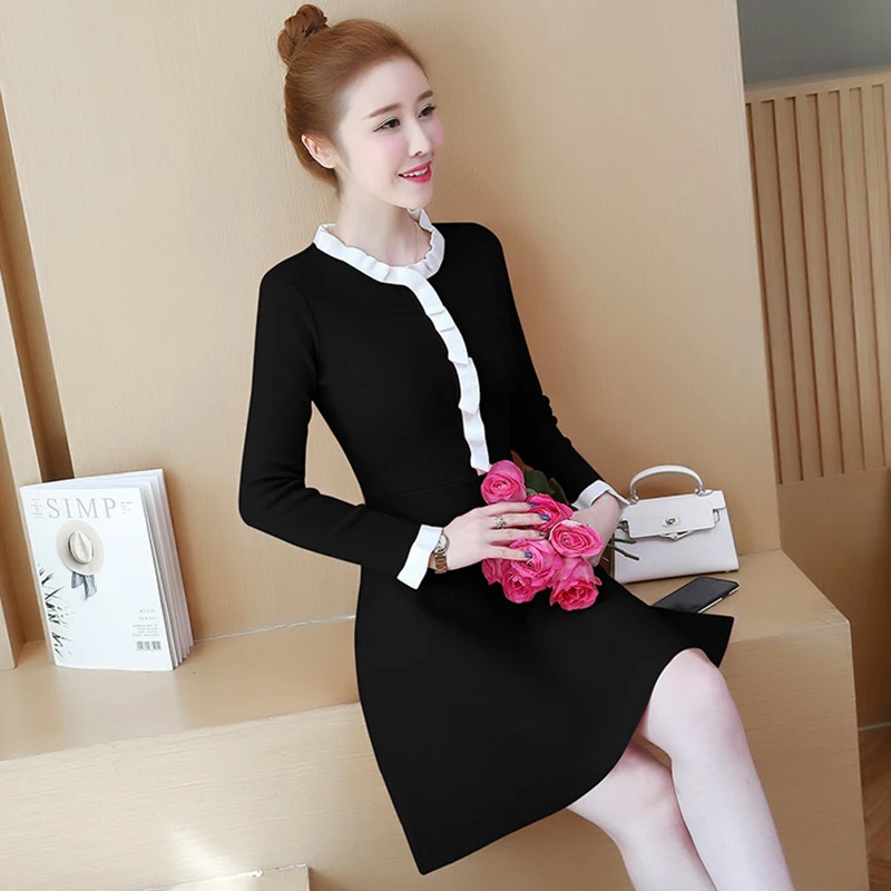

Long Sleeve Knitted Sweater Women's Sweater Pullover Fashion Ladies Sweater Dress Autumn Winter Knitted Sweater Bottoming Shirt