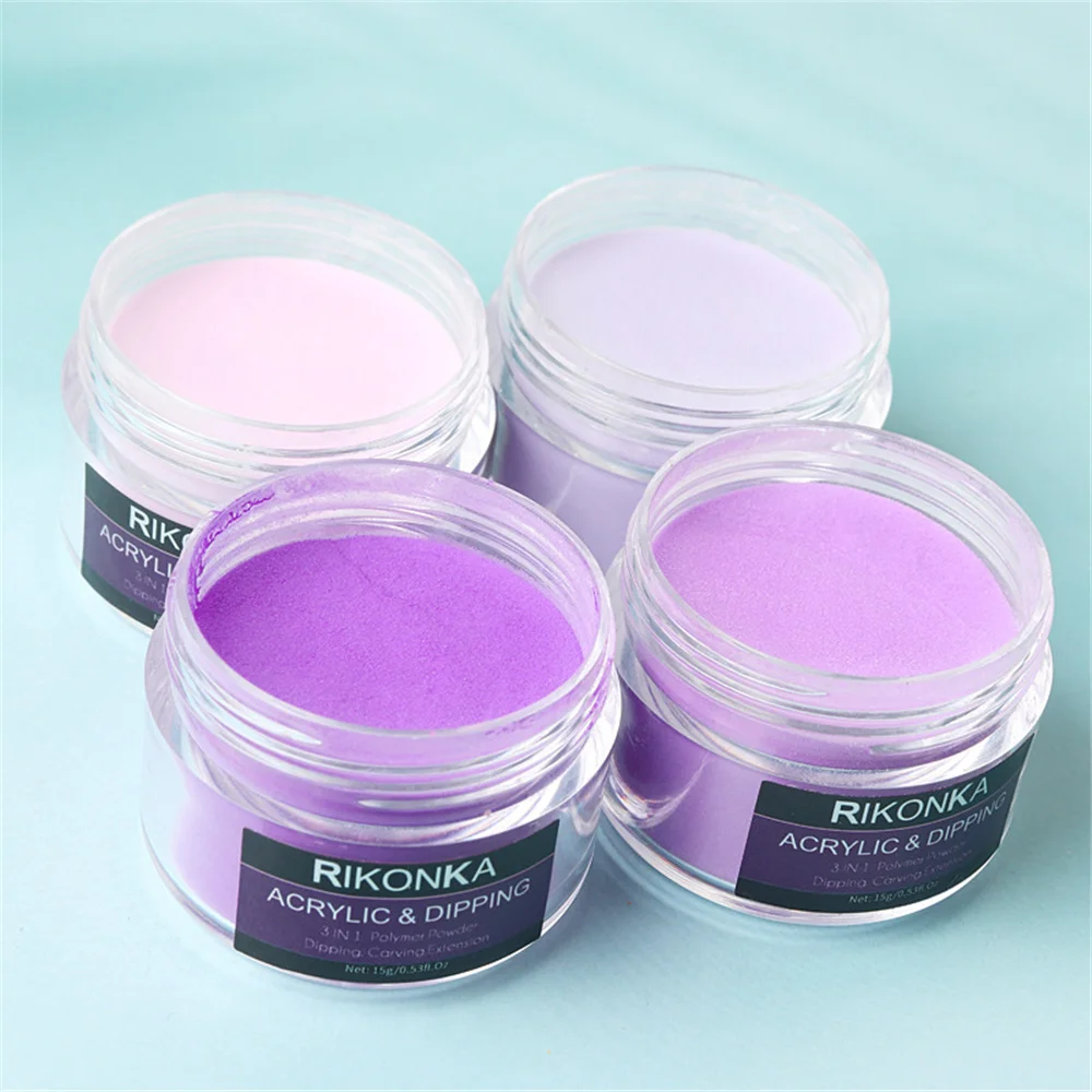 

15ml Porple Series Dipping Nail Acrylic Powder Nail Extension Design Powder Engraving 3D Pattern Dust Manicure Design Decoration