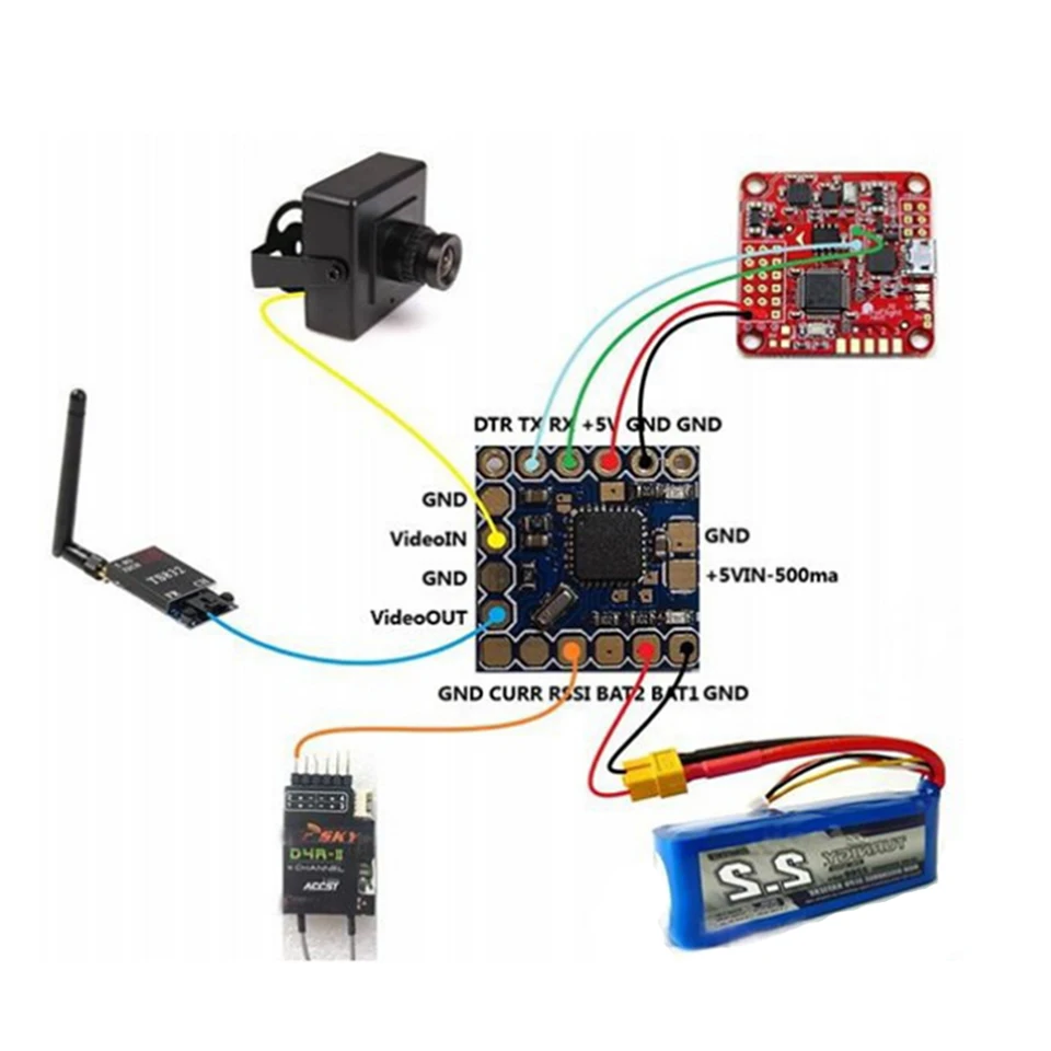 Микро модуль OSD Мини на экране Дисплей FPV видео модуль наложения для APM Naze32 CC3D SP Racing F3 Контроллер полета Квадрокоптер