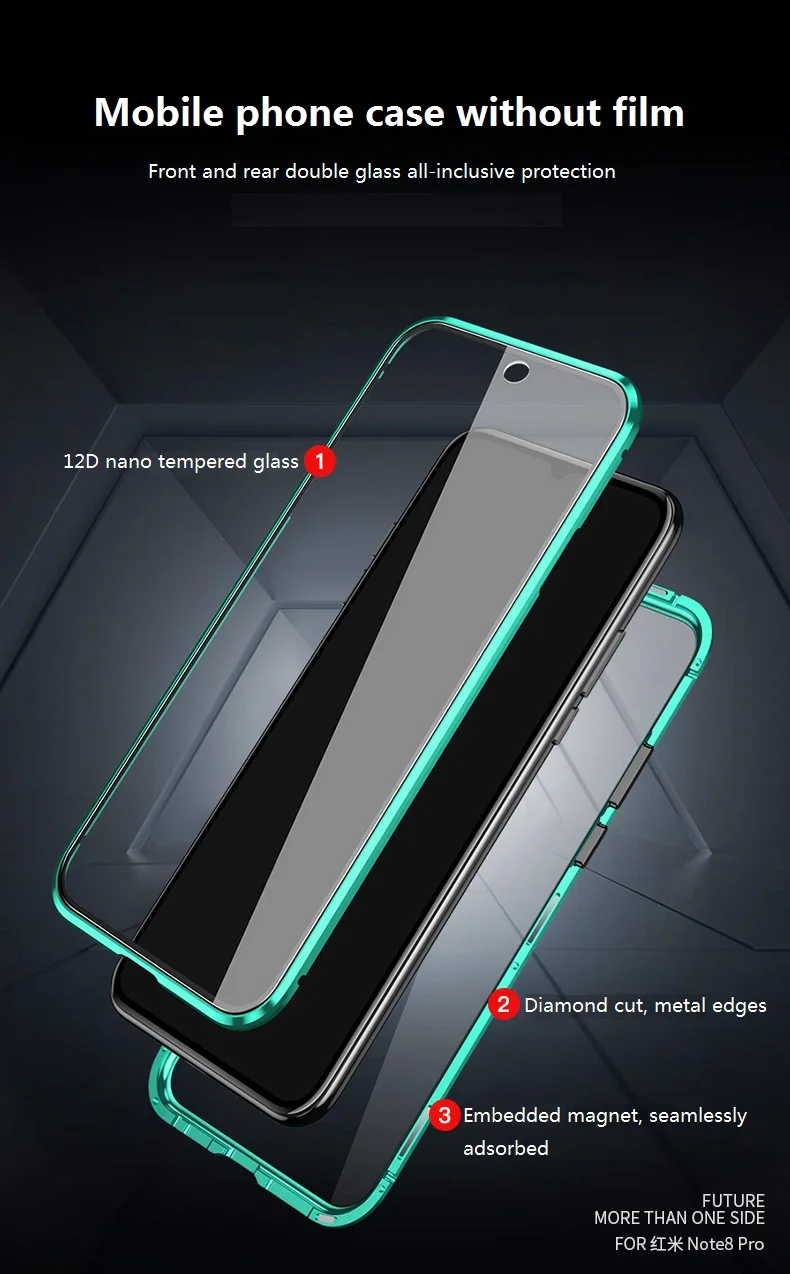 

Metal Magnetic Case For Xiaomi CC9 F1 Mix2S Max3 9T 9TPro Double Tempered Glass Cover For Xiaomi A2 6X 8 Explorer 9 9SE 9Pro