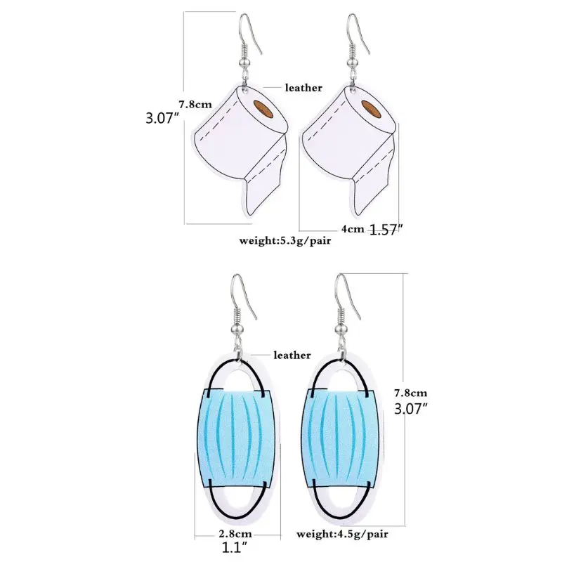 Лидер продаж забавные кожаные серьги подвески в виде туалетной маски салфетки