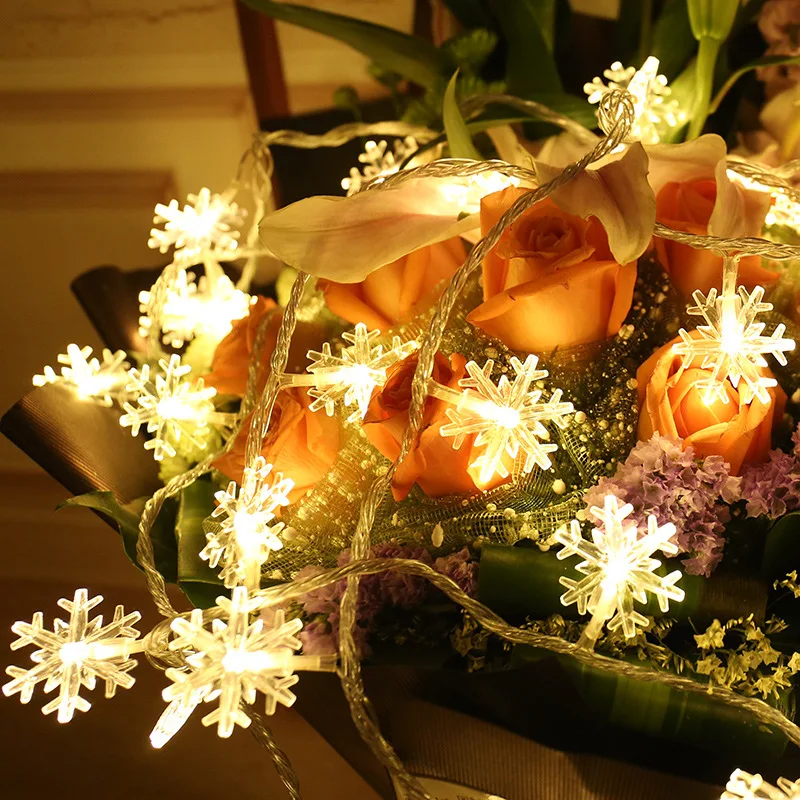 Новогодний светильник Снежинка на батарейках рождественские украшения для