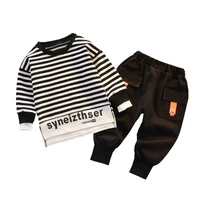 new spring autumn baby boys girls clothes children cotton striped t shirt pants 2pcssets toddler casual costume kids tracksuits