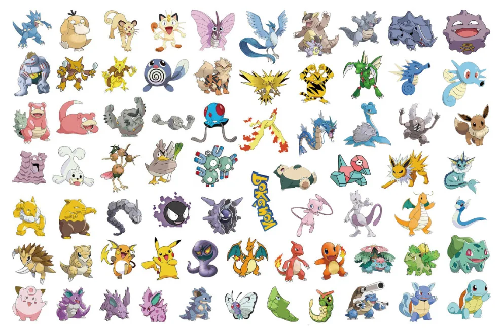 Наклейки водостойкие с рисунком покемона 1 шт. | Игрушки и хобби