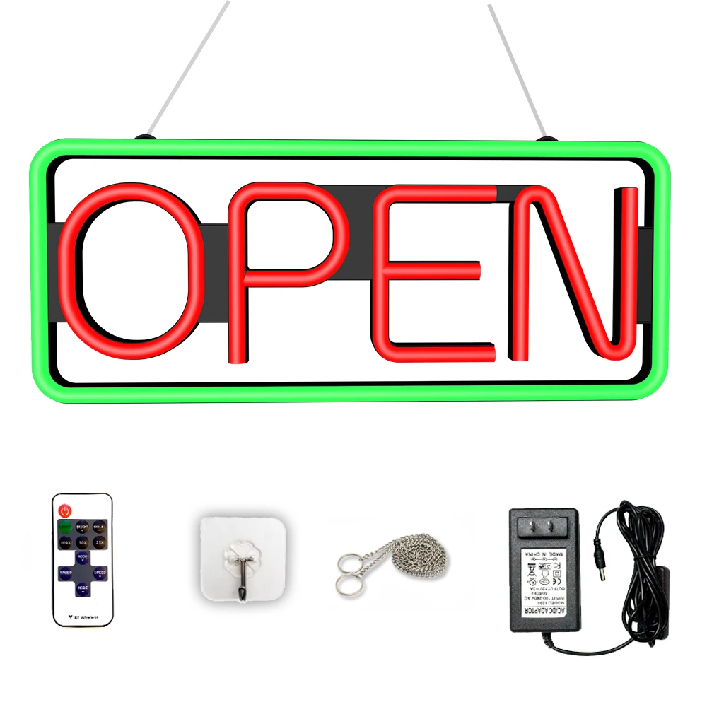 DECO LED OPEN Sign Light Super Brightly In Store Business Shop Lights Indoor LED Neon Light Store Billboard With Remote Control