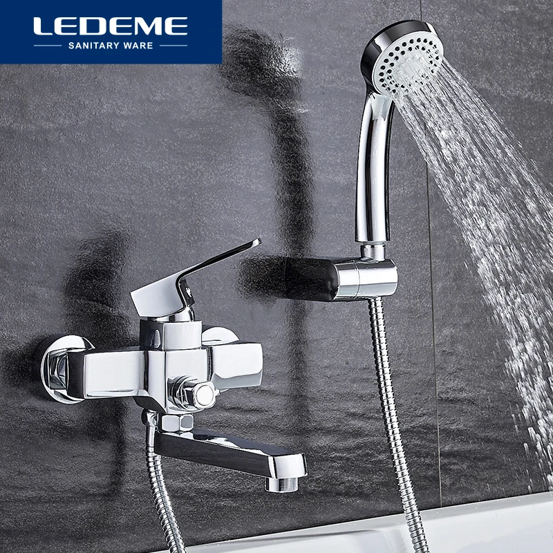 ledeme classic bathtub faucet bathing shower bathroom wall mounted bath faucet set mixer hot and cold water single handle l3130 free global shipping