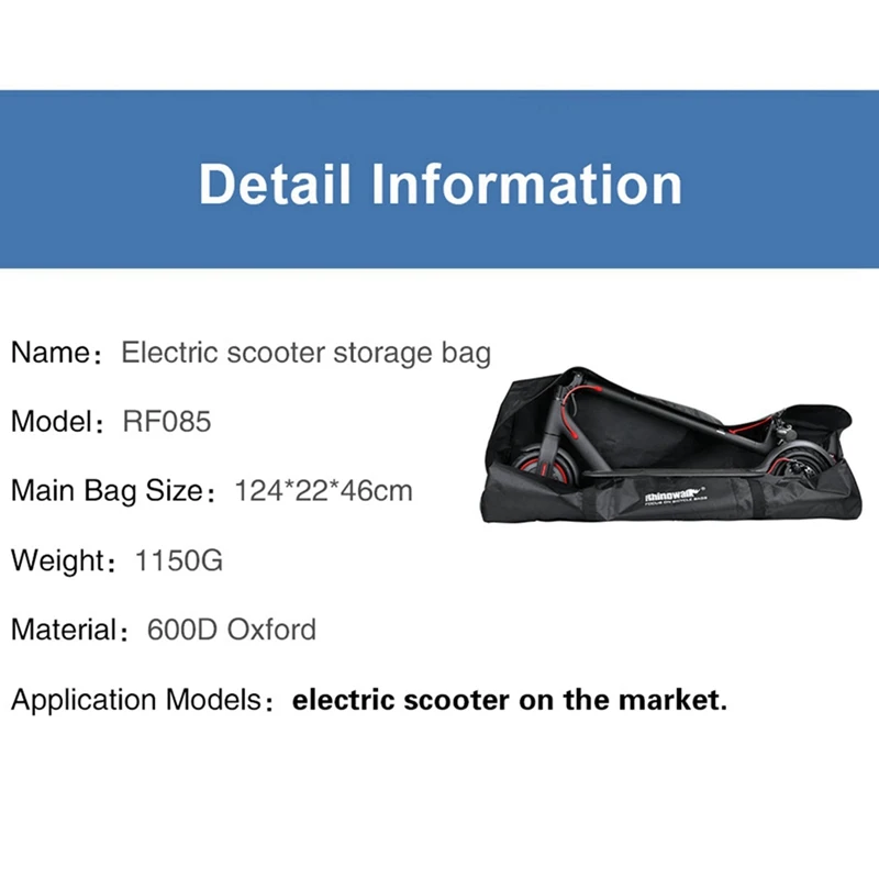 

Rhinowalk Electric Scooter Storage Bag Outdoors Travel Bicycle Carrying Bag Transport Case for 12Inch Electric Bicycle Bike