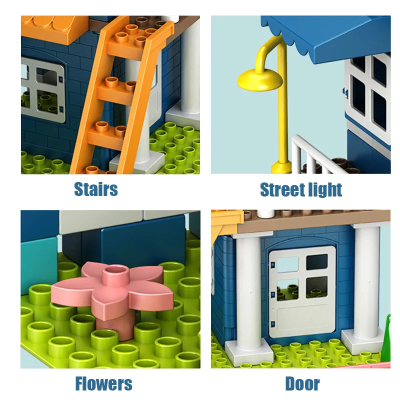 140 шт. большие размеры строительные блоки для детей подарок мальчика дачный домик