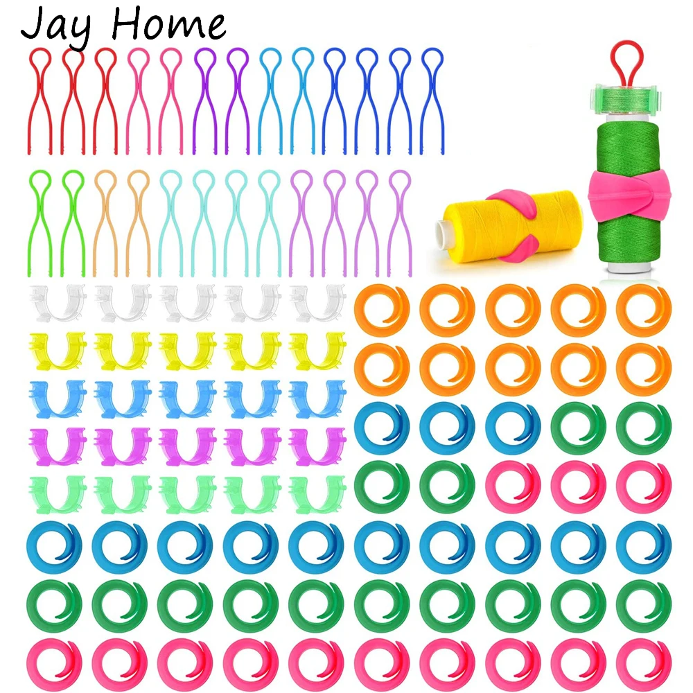 

60PC Bobbin Thread Buddies Set Bobbin Holder Clips Color Thread Clips Holder Tool Sewing Accessories for Thread Spool Organizing