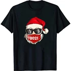 Смешная Рождественская Пижама Санта-Клаус 2021 с короткими рукавами, хипстерская футболка унисекс, Рождественский костюм, топ, футболка