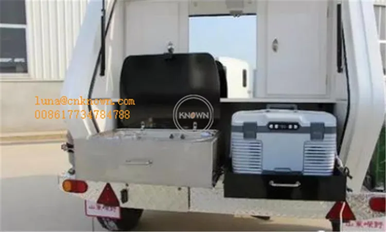 Customized Fiberglass Mini Off Road Teardrop Caravan Camper Trailer for sale with Integrated Fly above Canvas Roof | Бытовая техника
