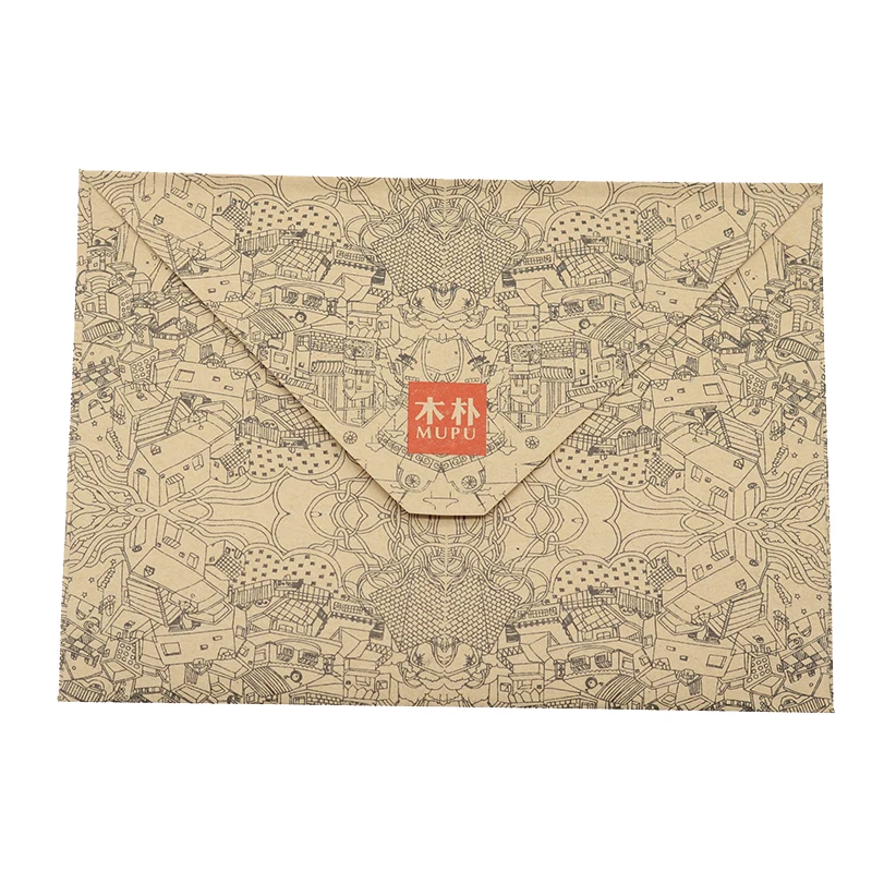 10pcs/Set Of Vintage Kraft Envelopes Business Card Style High Quality Wood Pak Envelope Wedding Invitation | Канцтовары для офиса
