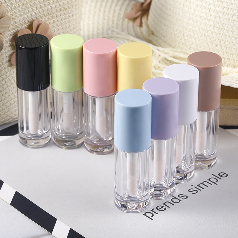 

10/20/30/50pcs 6ml Mini Lip Gloss Tube Empty Plastic Clear Lip Glaze Tubes,Round Small Sample Cosmetic Packing Container