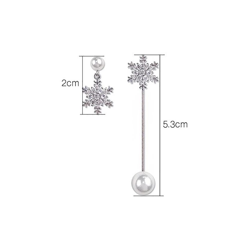 Снежинка Стразы висячие серьги искусственный жемчуг Кристалл Висячие пирсинг |