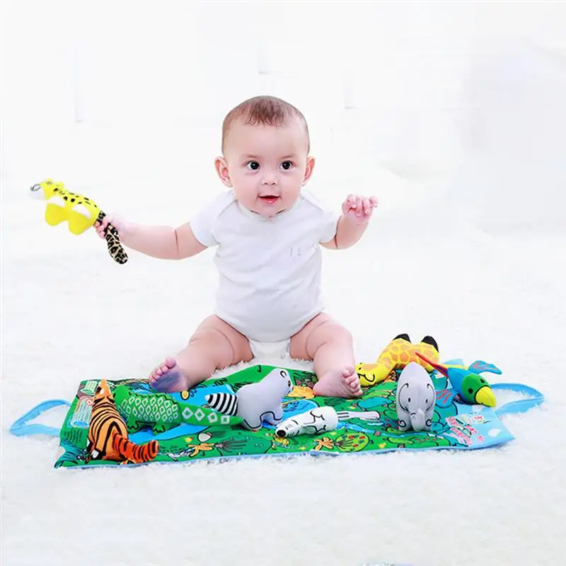 

Montessori Toy Cloth Book Kids Baby Scene Game Mat Animal Dinosaur Dolls Set Infant Early Educational Interactive Toys For Kids