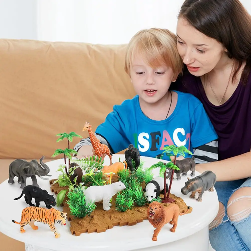 

pcsset Dinosaur Wild Animals Model Children Puzzle Early Education Gift Mini Jungle Animal Toy Set Toys For Children benefit