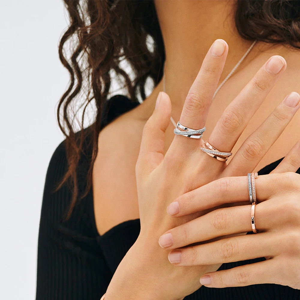 Модное кольцо FINAZOLA с переплетением судьба любовь сердце для женщин сверкающий