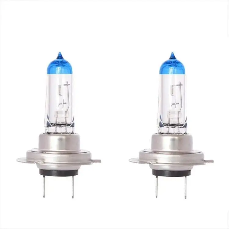 Тёплый белый 2 шт H7 12V 55W 2400lm 4300-5000K автомобильные фары супер яркие галогенные фары белый-синий+ серебристый - Испускаемый цвет: Тёплый белый