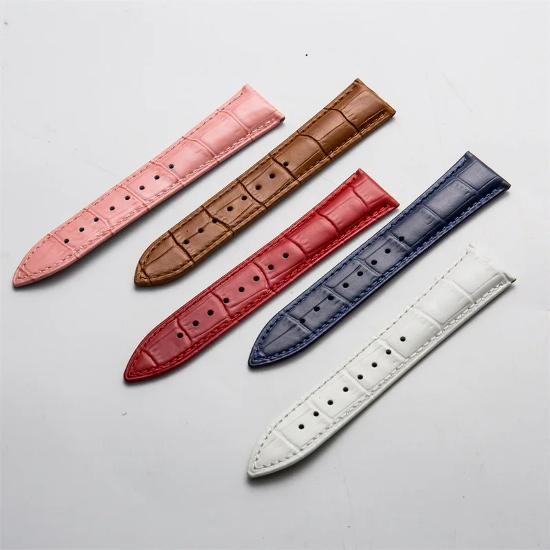 Watchbands Genuine Leather Watch Band straps 15mm 16mm 17mm 18mm 19mm 20mm 22mm Watch accessories Women Men Pink Red Belt band