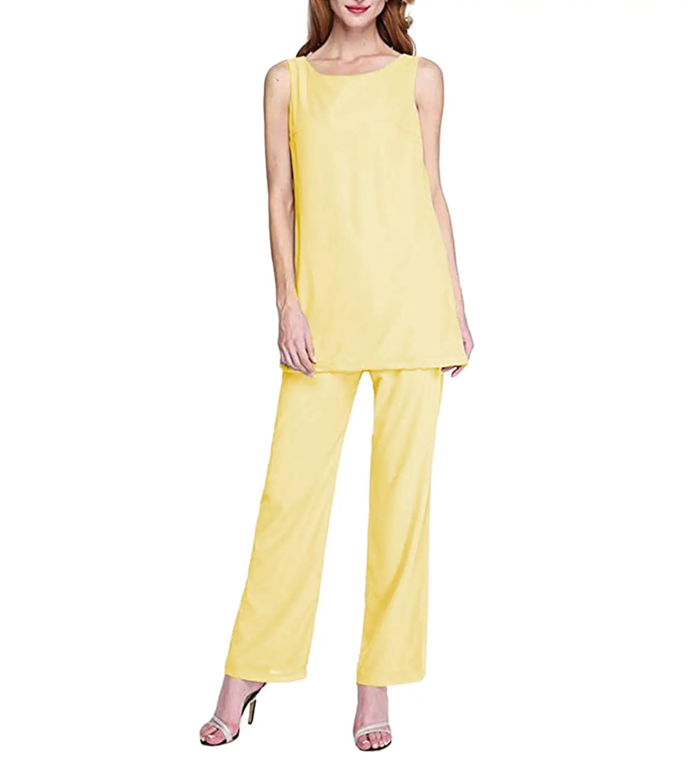 Костюм из 2 предметов для матери невесты простой шифоновый модный костюм с