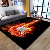 flame guitar 3d printed child game carpet cute kids room play area rugs baby crawl mat home gothic large carpets for living room