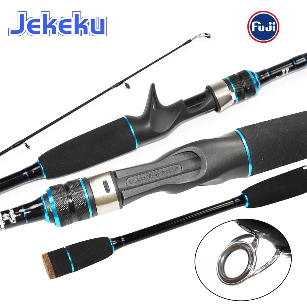 JEKEKU NEW Superlight FUJI Cast Fsihing Rod 1.8m 2.1m 2.4m FUJI Guide Ring Fuji Reel Seat  Carbon Spinning Lure M Fishing Rod