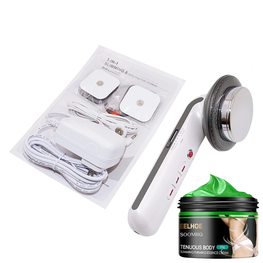 

3 in 1 Ultrasound Cavitation Massager With Body Slimming Gel Infrared EMS Weight Loss Face Reduction Fat Burner Anti cellulite