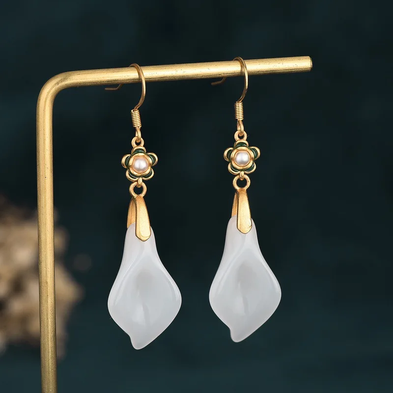 

Earring jewel Chinese style Ancient royal design Enamel technology Keepsake Cloisonne Crafts Jewelry for women Stud earrings