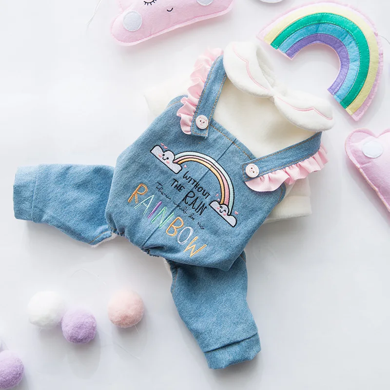 Комбинезоны одежда для собак маленькие комбинезоны женская милые теплые зимние