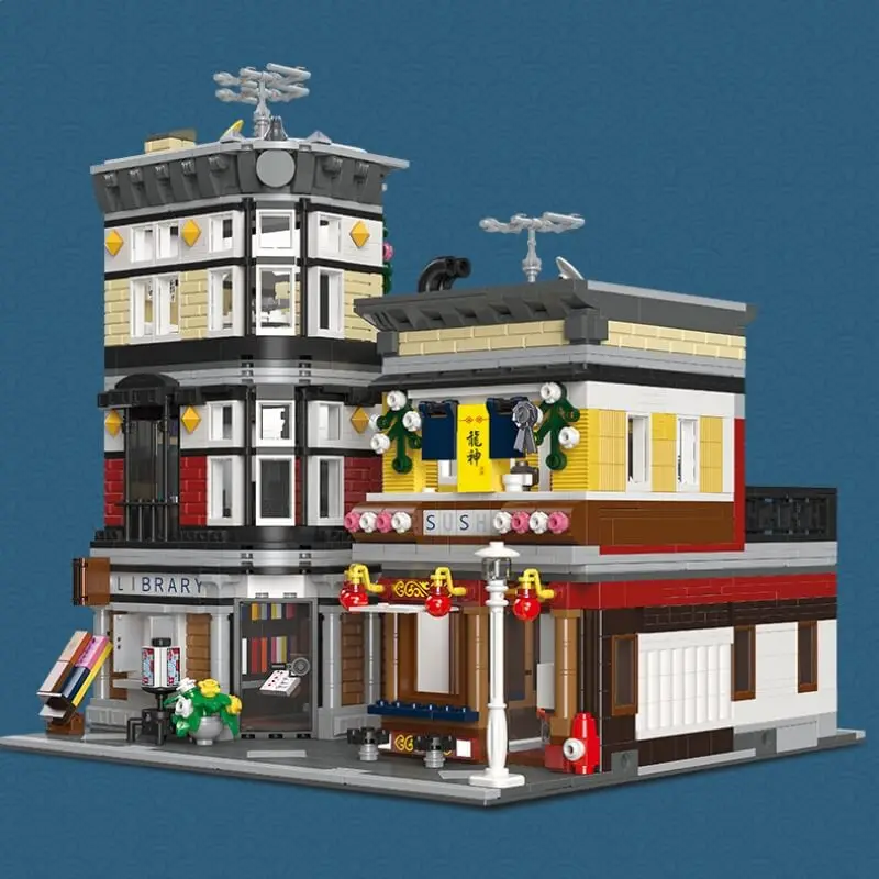 The Sushi Corner Store Modular Building Blocks Moc 89127 Models Bricks Set Cities Series Toys Christmas Gifts For Children Kid | Игрушки и