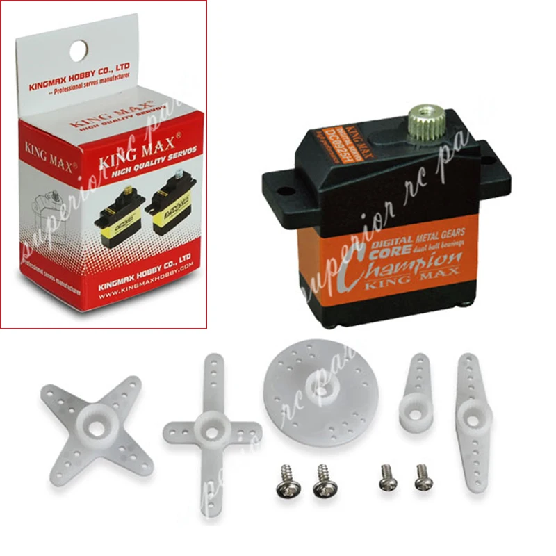 

Kingmax 13g 2.6kg.CM High Performance DCS0925H Digital Aluminum Gears Mini Servo for 450 Class Helicopter Tail