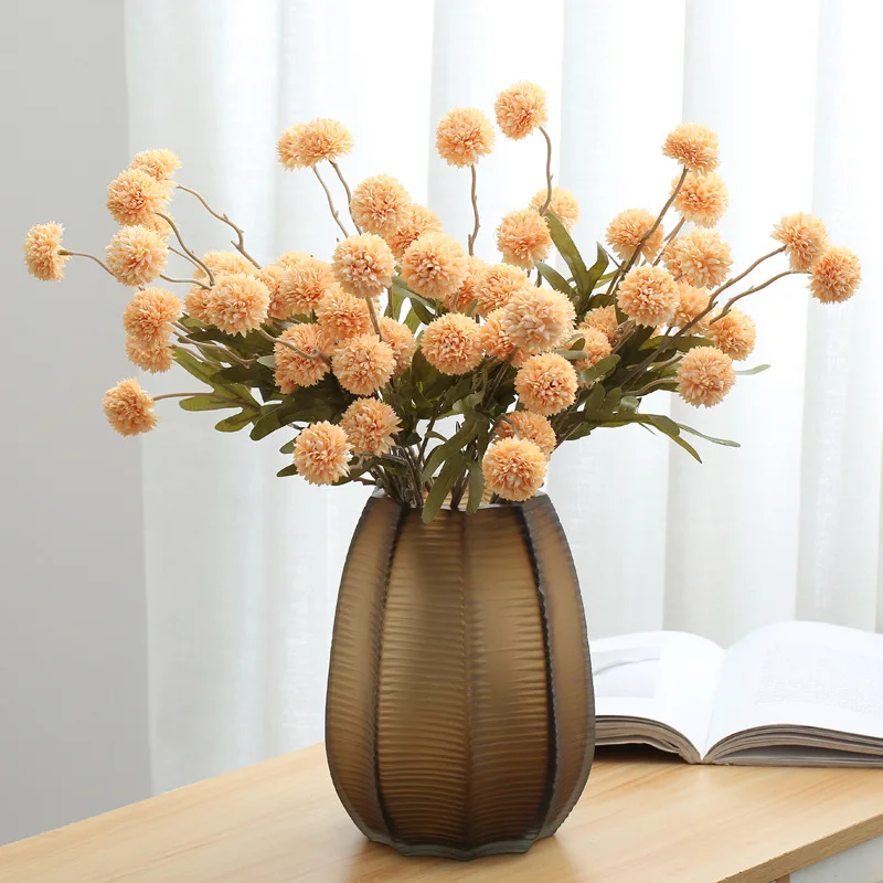 

Artificial Flower Bouquet Silk Dandelion Flower Ball Fake Flowers DIY Home Wedding Decoration Valentines Day Gifts