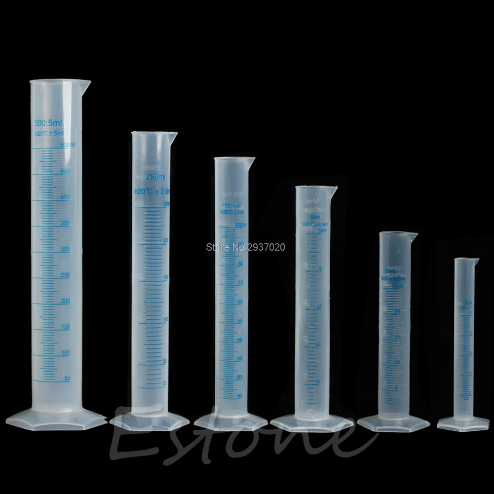 

250ml Plastic Graduated Cylinder Measuring Cylinder Laboratory Trial Test Tube Jar Tool D14