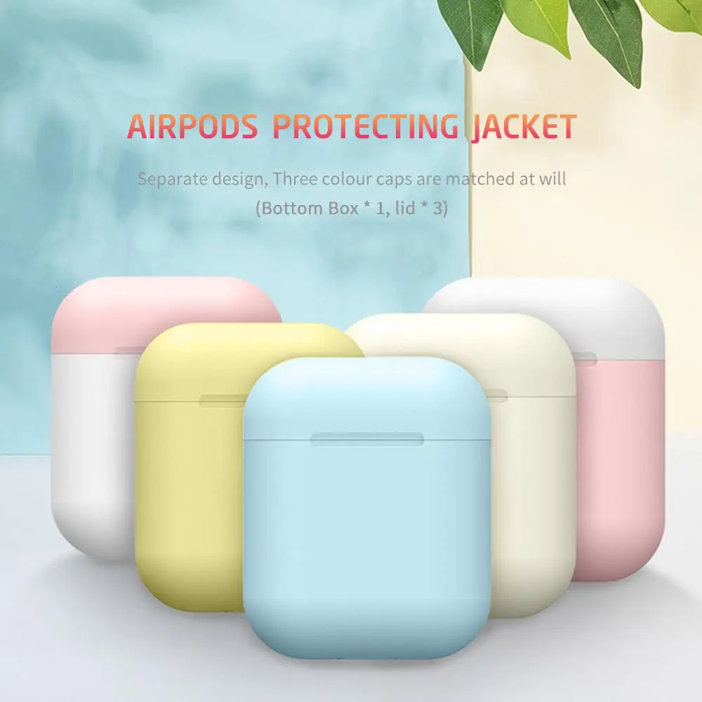 3 Color Cover Silicone Earphone Case For AirPods Protective Skin Accessories for Apple Airpods Charging Box | Электроника