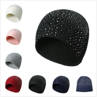 new diamond knit hat female casual beanie velvet comfortable thick cotton hat outdoor warm female hat elegant woman
