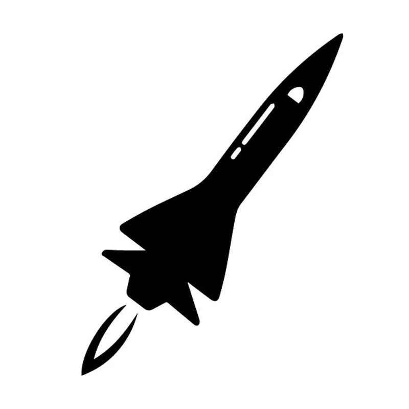 

Car Stickers Delicate Rocket Dazzling Flame PVC Decals Interesting Decorative Car Stickers Beautiful Black/silver 12.3cm *16CM
