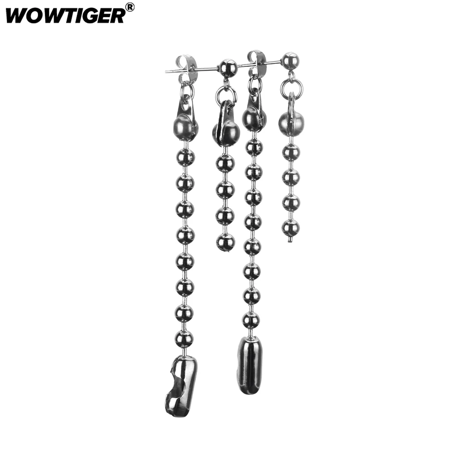WOWTIGER новинка серебряные серьги гвоздики из нержавеющей стали с кисточками