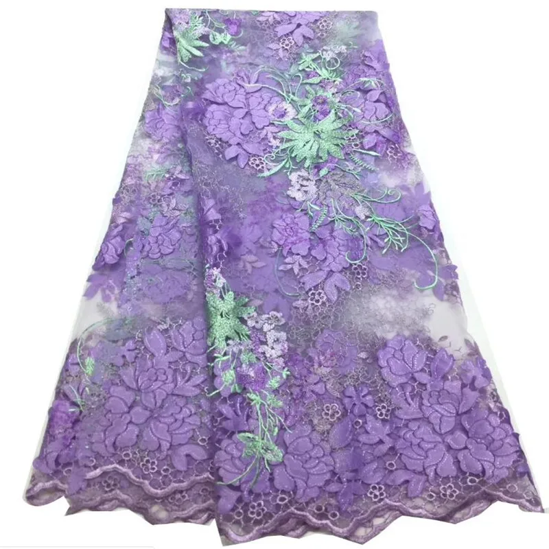 

Высококачественная 3D вышитая бисером вышитая ткань Африканская кружевная африканская кружевная ткань для свадебного платья