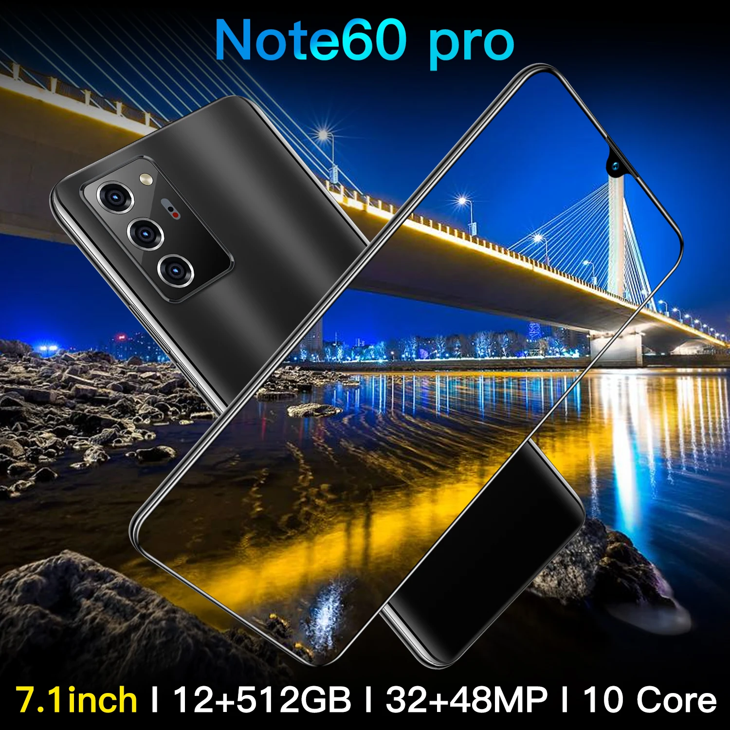 

Note60 Pro Smartphone 7.1 HD Inch 4G 5G 6800mAh Network Core 12GB 512GB Global Version Andorid 10.0 Unlock Mobile Phone
