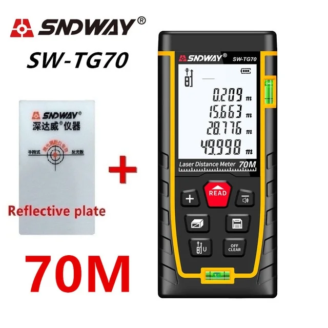 Лазерный дальномер SNDWAY, дальномер 120 м, 100 м, 80 м, 60 м, 40 м, лазерный дальномер, цифровая линейка trena roulette - Цвет: TG70