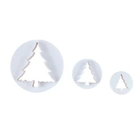 3pcs christmas tree 3d shape cookie mold sugar craft soap baking tool cake biscuits chocolate pastry gadget diy kitchen supplies